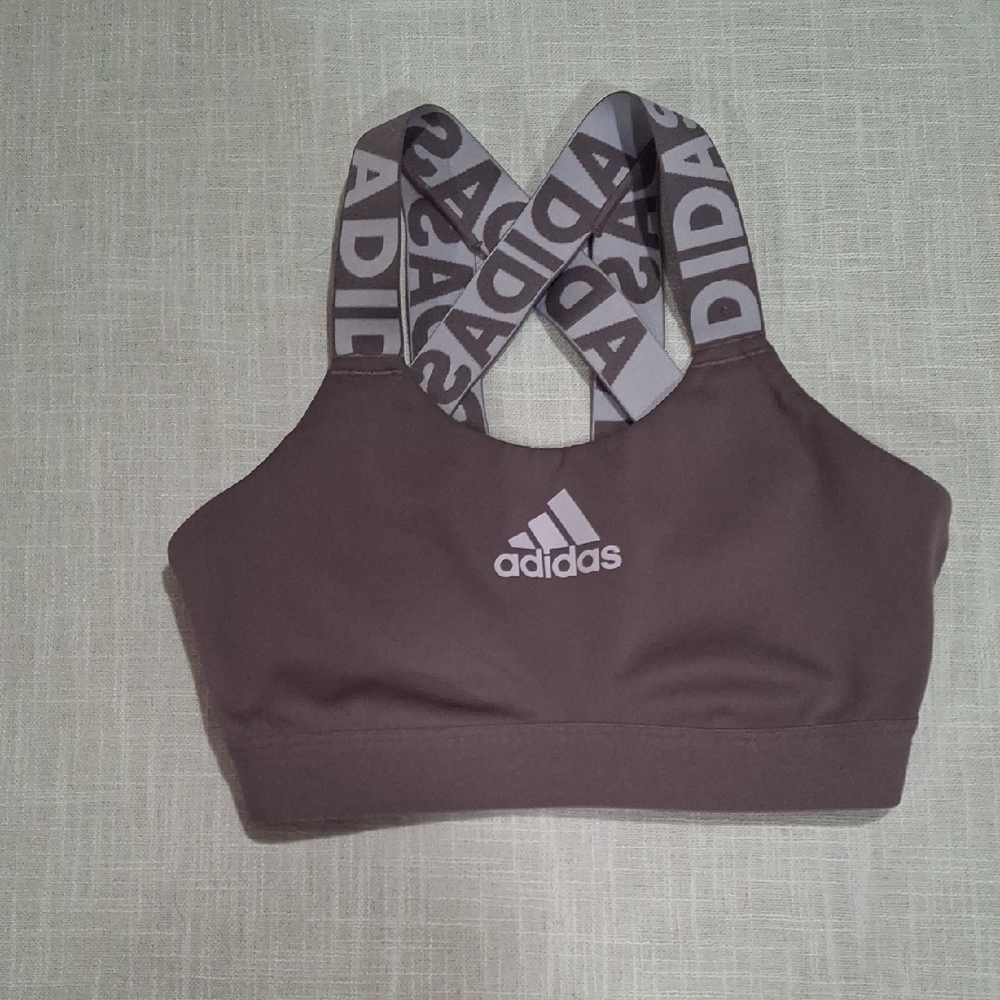 Adidas Lavender Cross-Back Sports Bra - Picture 3 of 7